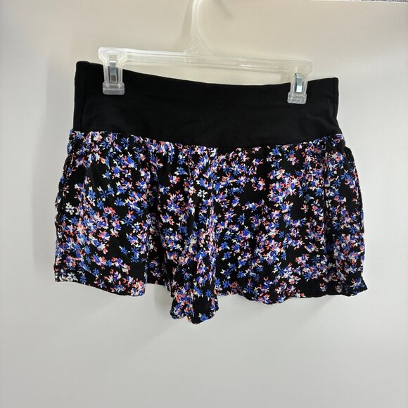 Express Women's Floral Print Shorts Size S Rayon Cotton Spandex - Picture 3 of 6